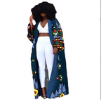 Winter Trench Full Sleeve Print Windbreaker Coat for Women
