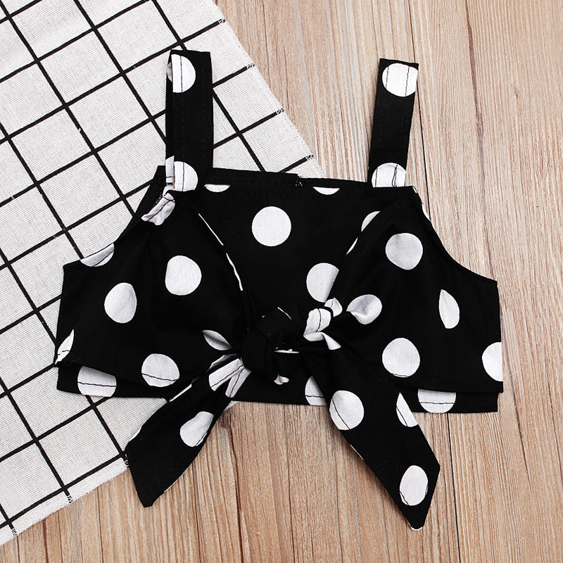 Girls' Polka-Dot Tank and Ruffle Skirt Set