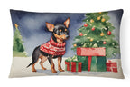 Miniature Pinscher Cozy Christmas Throw Pillow