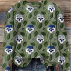 Plus Size Printed European and American Style Sweater