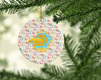 CrownTail Betta Christmas Ceramic Ornament