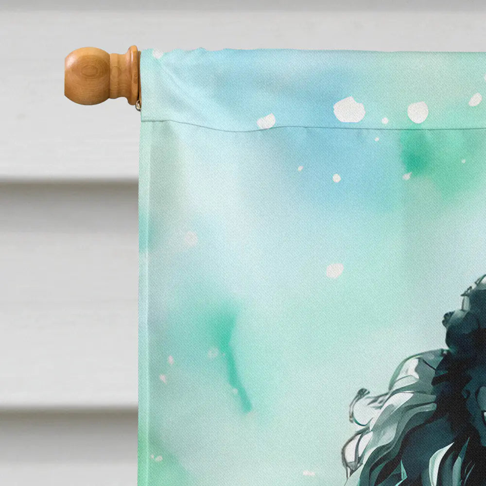 Poodle Christmas House Flag