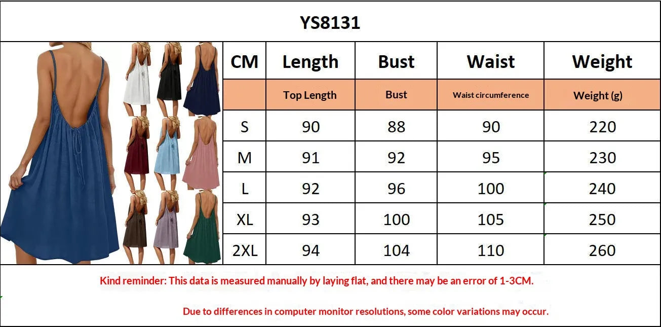 Women's Spaghetti Strap Backless Bodycon Dress