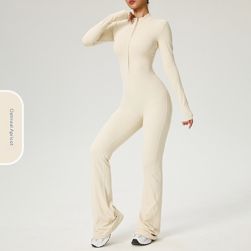 Zip-Up Long Sleeve Yoga Bodysuit