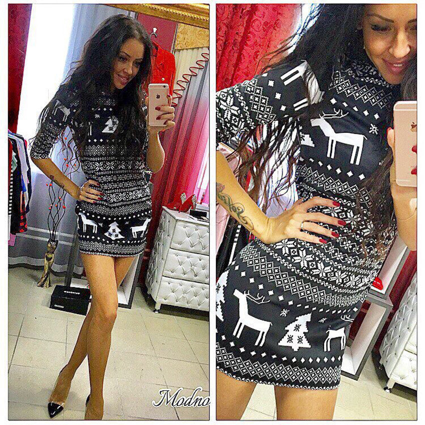 Deer Print Dress, Floral Dress for Women