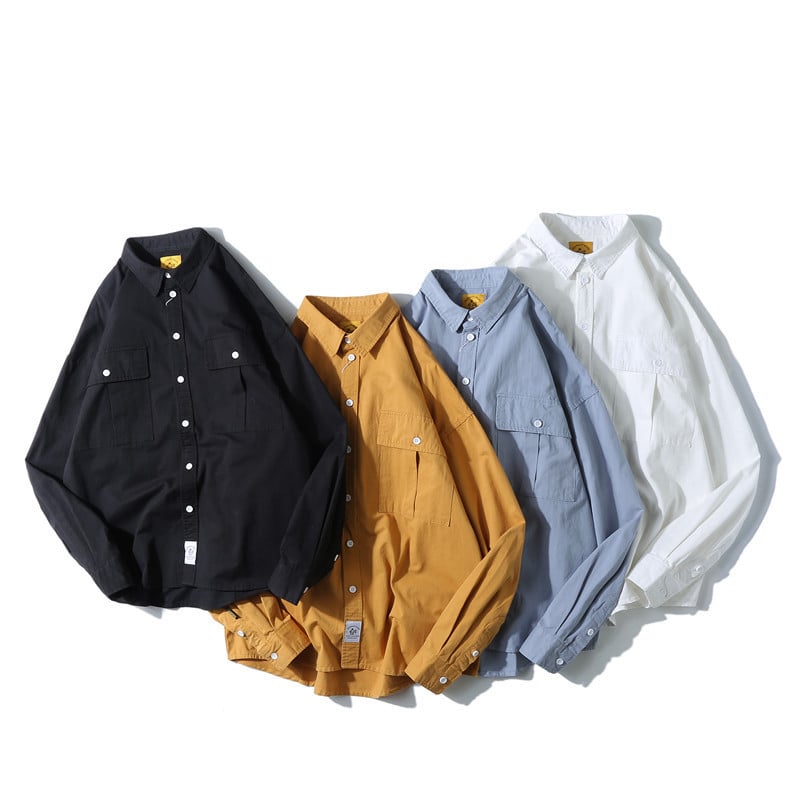 Trendy Men's Youth Loose Long-Sleeved Shirt Jacket