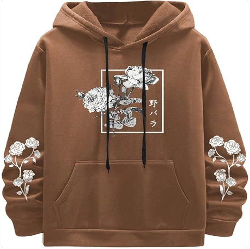 Rose Print Casual Sweatshirt | Streetwear