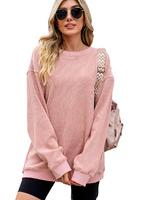 Oversized Solid Color Pullover in Leisure Style | Streetwear