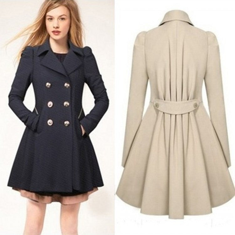 Slim Medium Length Commuter Coat for European and American Styles