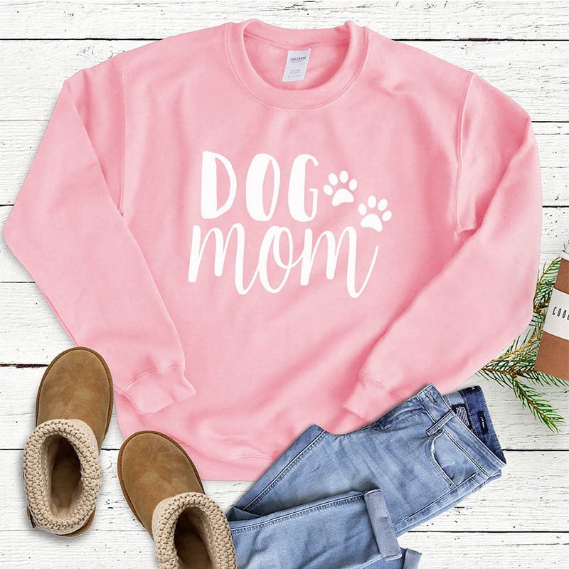 Dog Mom Plus Size Velvet Long Sleeve Sweatshirt | Streetwear