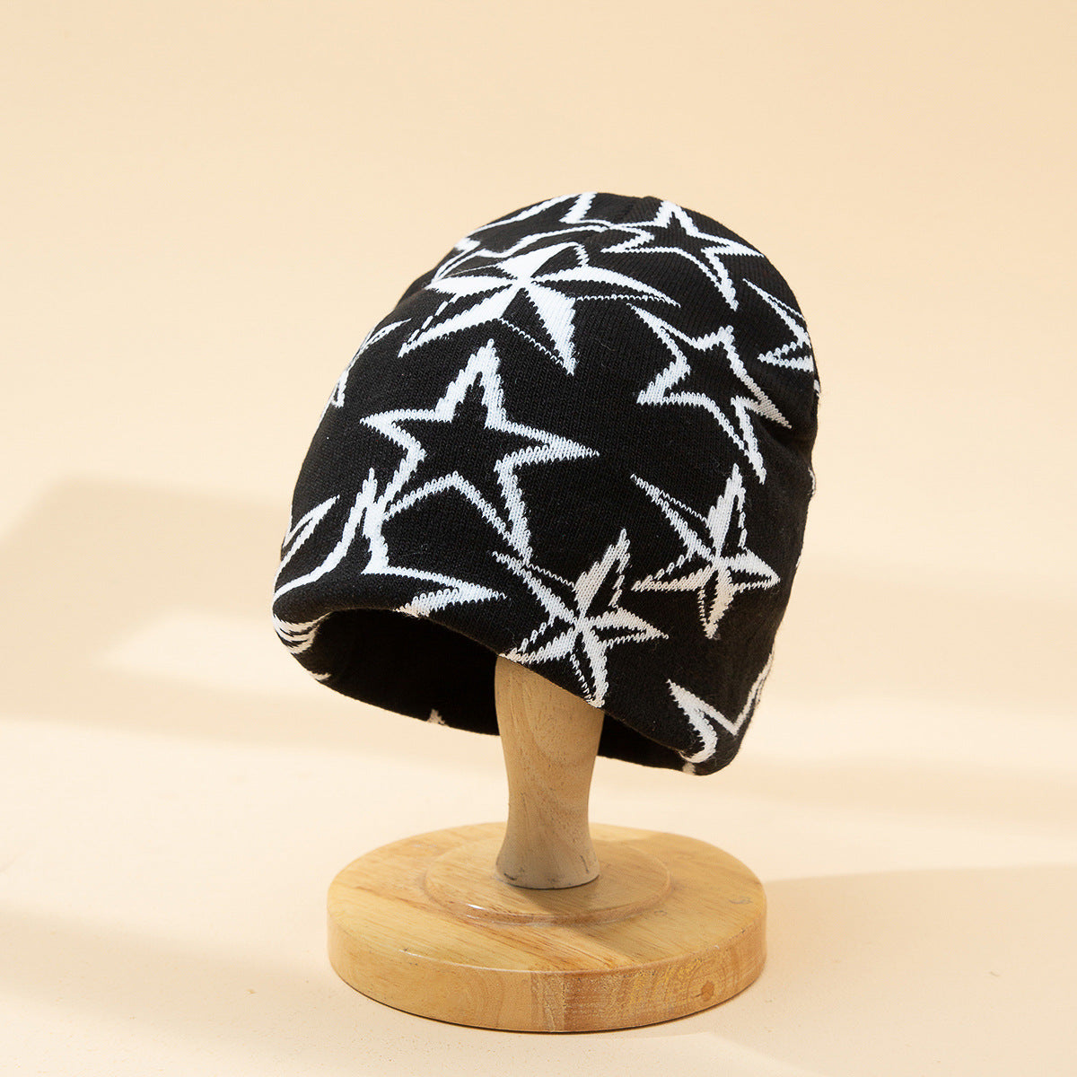 Warm Wool Knitted Five-Pointed Star Jacquard Hat | Embroidered Cap