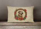 Irish Wolfhound Christmas Flowers Throw Pillow