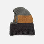 Knitted Striped Woolen Bib Pullover Hat | Streetwear