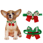 Christmas Dog Collar with Bow and Bell Decoration
