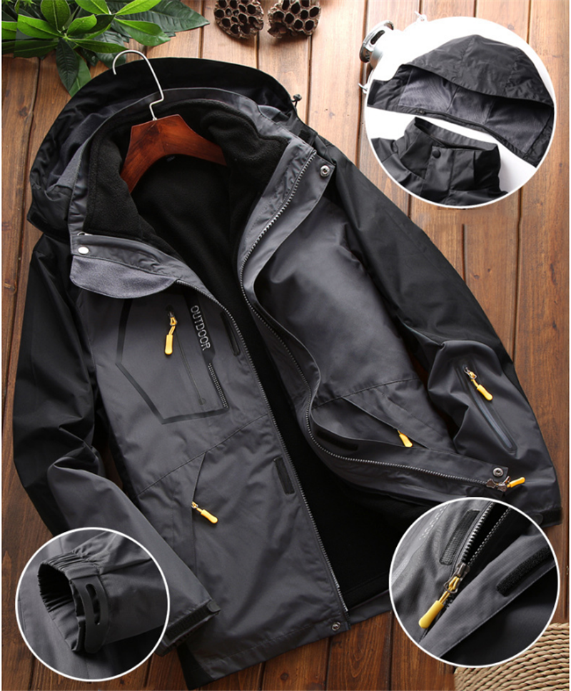 Men's Waterproof 3 in 1 Fleece Lined Outdoor Jacket