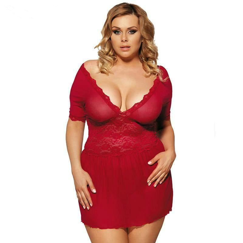 Plus Size Lingerie, Tempting Sleepwear, Lace Nightgown