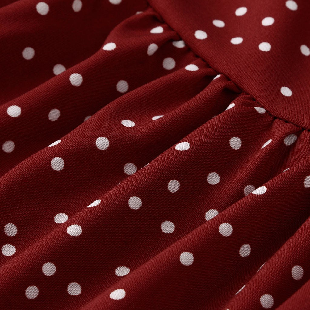 Women's Casual V-Neck Polka Dot Ruffle Dress (6 Colors)