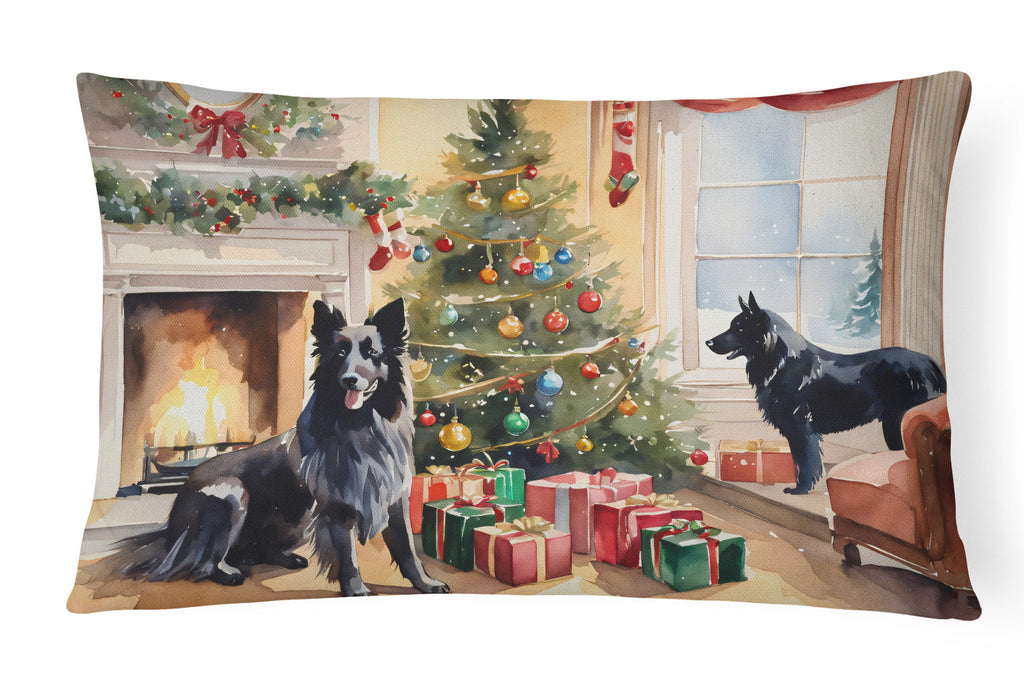 Belgian Sheepdog Cozy Christmas Throw Pillow