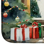 Border Collie Cozy Christmas Dish Drying Mat