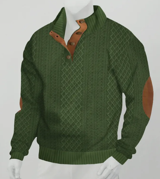 Stand Collar Long Sleeve Jacquard Knitted Pullover Sweater | Streetwear