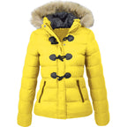 Horn Buckle Women's Cotton Coat Decorated