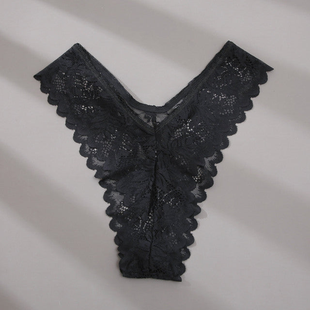 Lace Thong High Waist Women with Low Waist High Slit
