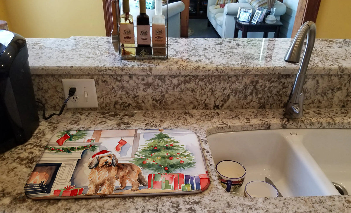 Otterhound Cozy Christmas Dish Drying Mat