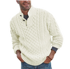 Men's Solid Half High Neck Slim Long Sleeve Sweater