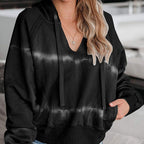 Casual Hooded Sweater with Tie-Dye Gradient Design