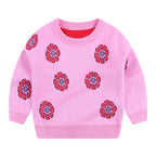 Creative Knitted Sweater for Girls in Plum Color