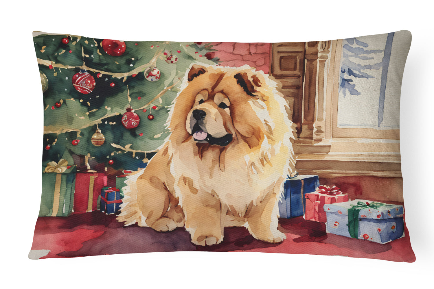 Chow Chow Christmas Throw Pillow