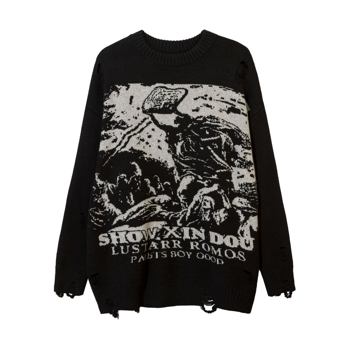 Couple Ripped Nylon Sweater with Fun Design