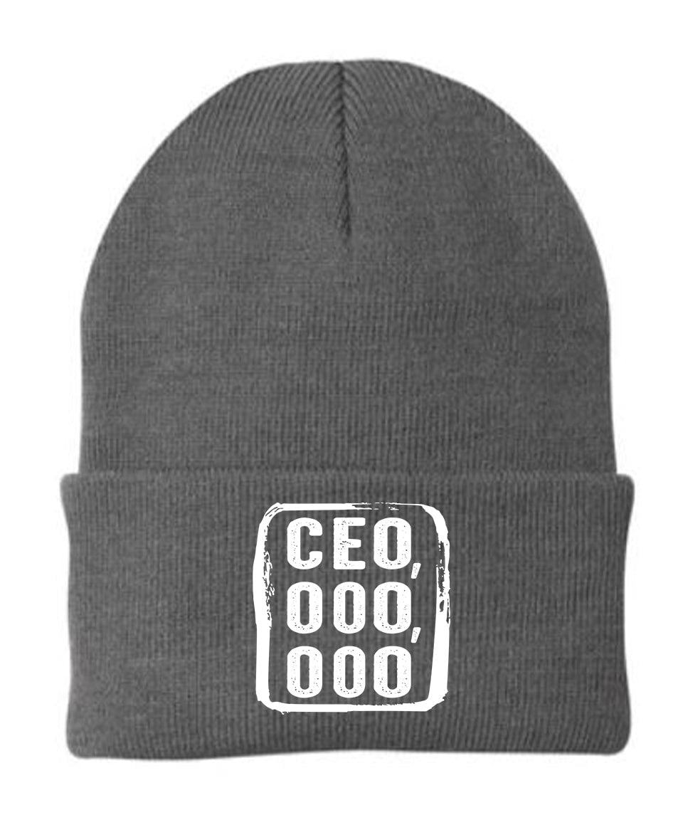 CEO,000,000 Embroidered Beanie Hat | Embroidered Cap