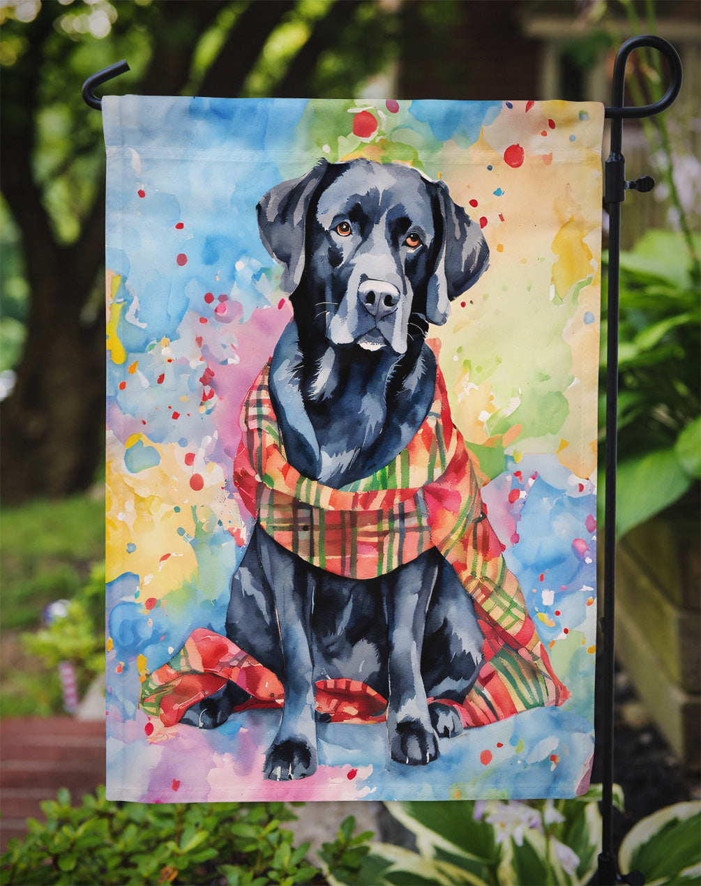 Black Labrador Retriever Christmas Garden Flag