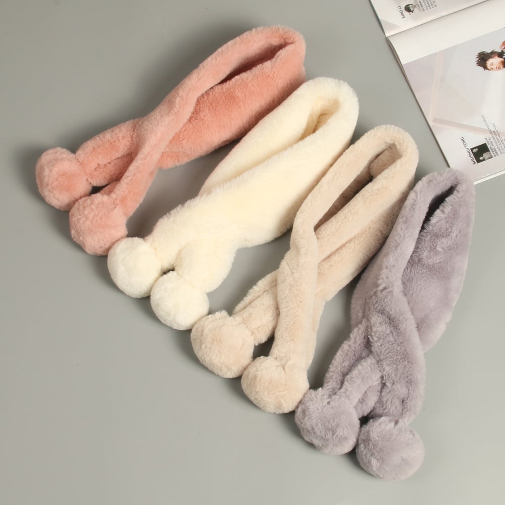 Korean Style Pure Plush Winter Scarf for Kids
