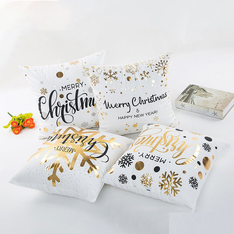 Modern Simple Blended Gold Christmas Pillow Cover