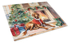 Vizsla Cozy Christmas Glass Cutting Board