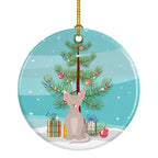Minskin Cat Christmas Ceramic Ornament