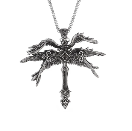 Vintage Silver Angel Necklace | Christian Jewelry