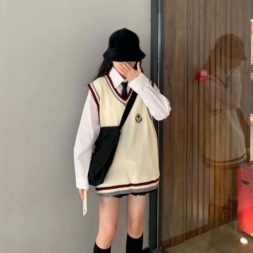 V Neck Knitted Wool Vest for Women
