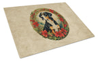 Entlebucher Mountain Dog Christmas Flowers Glass Cutting Board