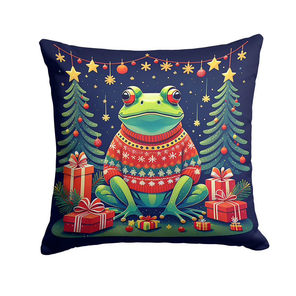 Frog Christmas Throw Pillow