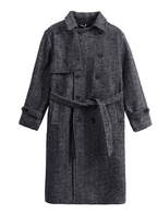 Korean Woolen Over-the-Knee Coat, Thickened, 2XL