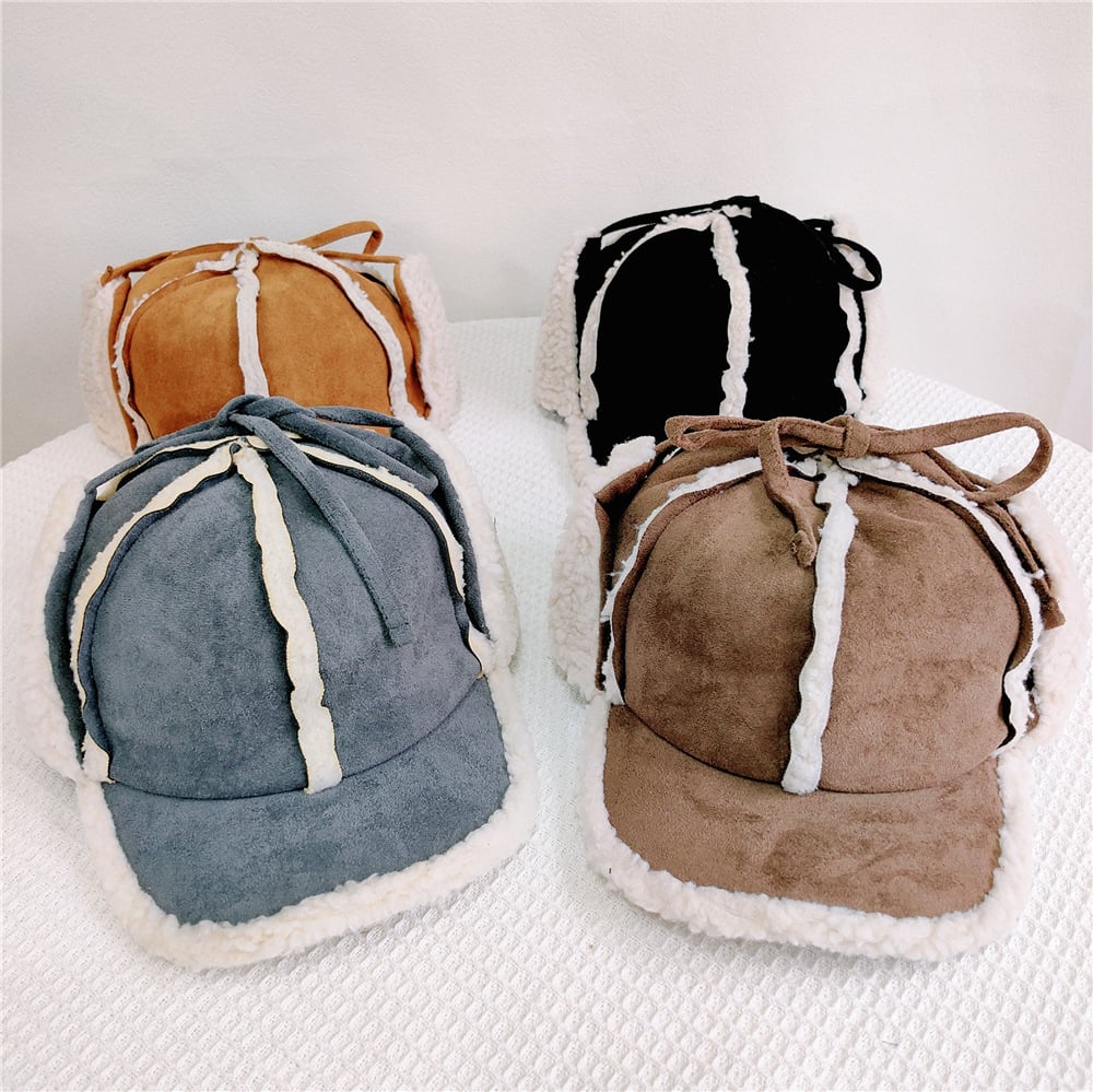 Women's Rope Ushanka Lamb Wool Windproof Hat | Embroidered Cap
