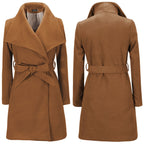 Women's Mid-Length Wool Coat for Autumn/Winter
