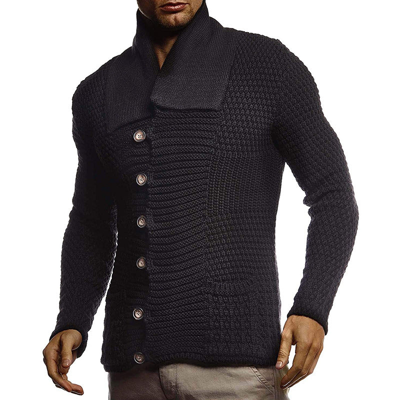 Solid Color Long-Sleeved Knitted Jacket Sweater