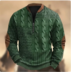 Men's 3D Printed Half-Zip Sweater