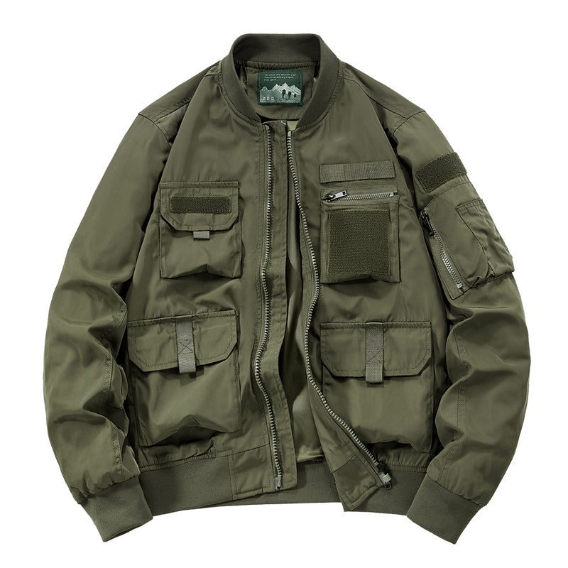 Men's Multifunctional Military Jacket with Large Pockets