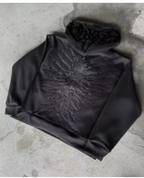 American-style Retro Washed Distressed Patch Hoodie | Streetwear