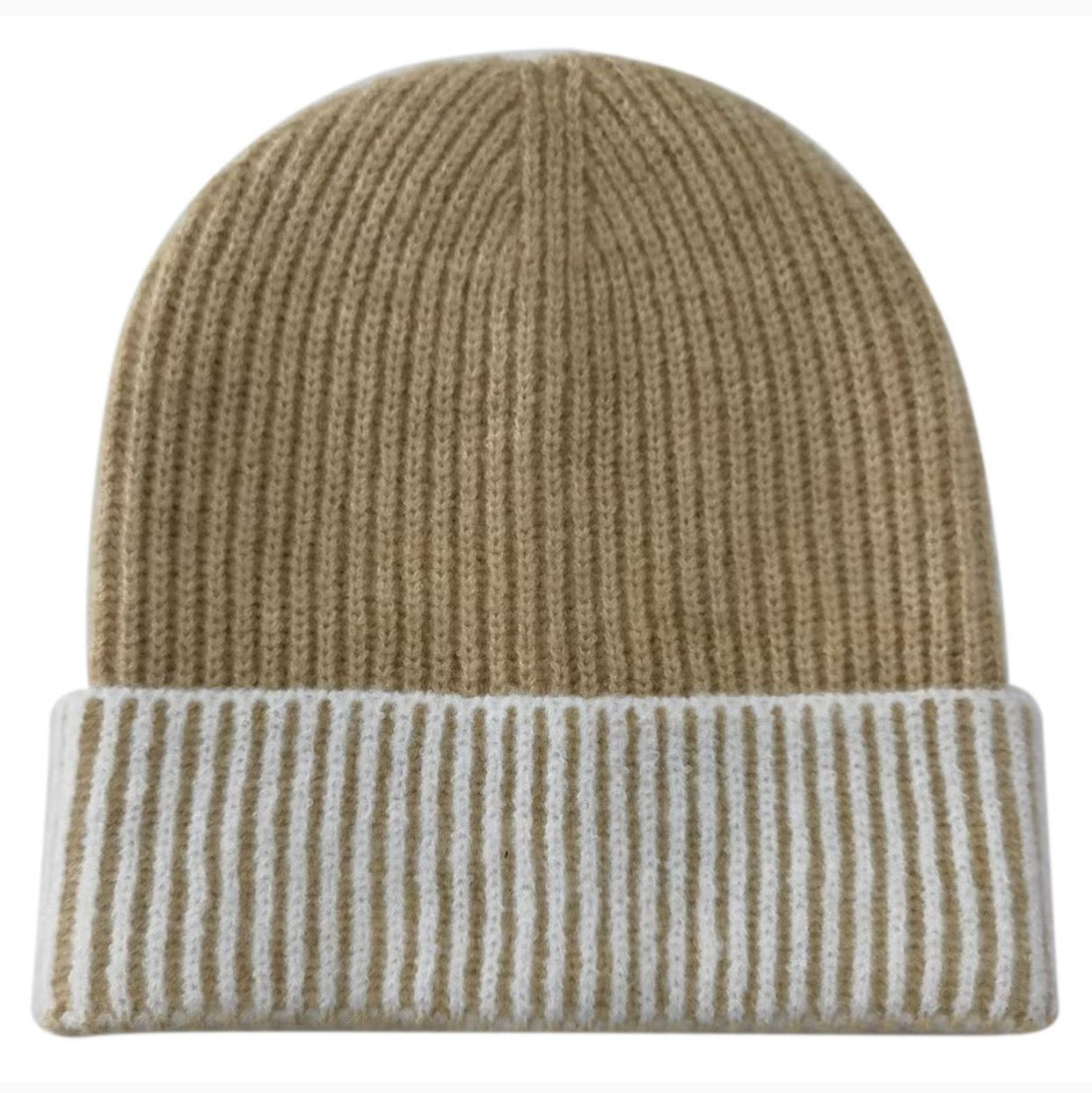 Two Tone Cuff Beanie | Embroidered Cap